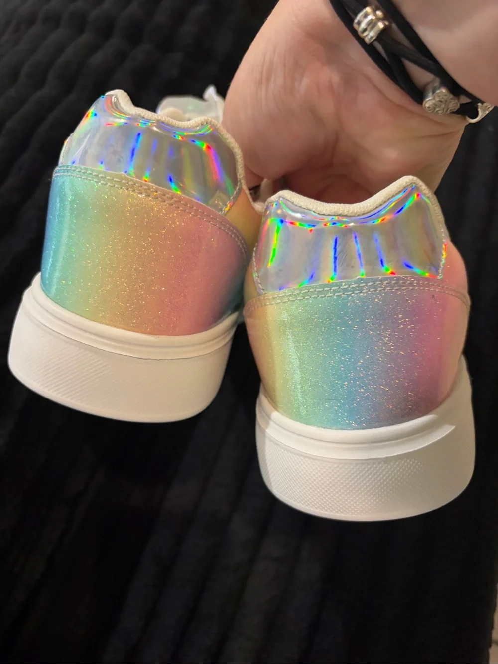 Iridescent Pastel Rainbow Glitter Sneakers